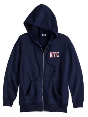 Women's Harper&Ivy Navy NYC Full-Zip Hoodie Large